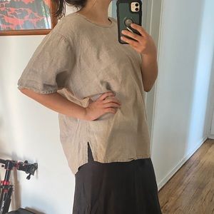 Oversized Flax by Jeanne Engelhart linen top